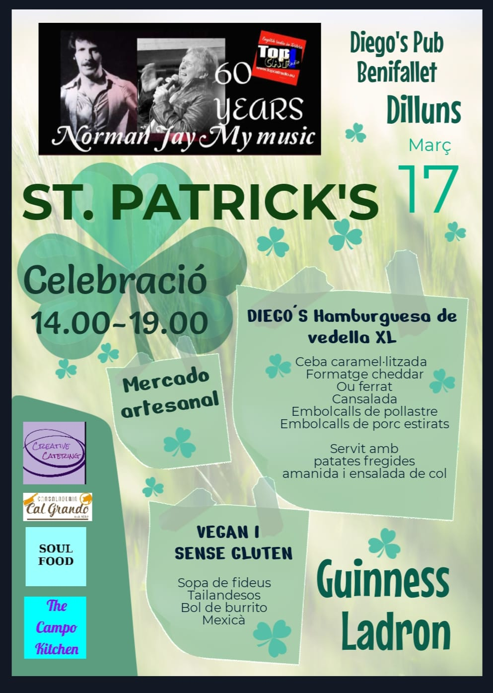 St Patrick's Celebration poster in Catalan.